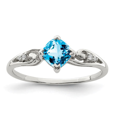 Sterling silver diamond ring