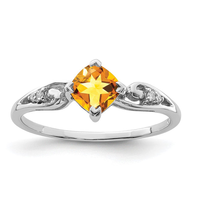 Sterling silver diamond ring