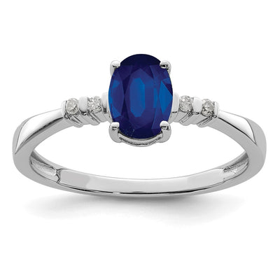Sterling silver diamond oval ring