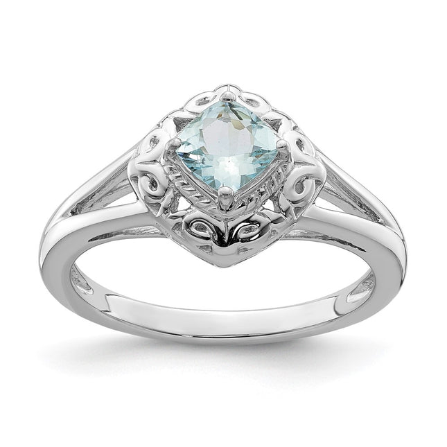 Sterling silver aquamarine ring