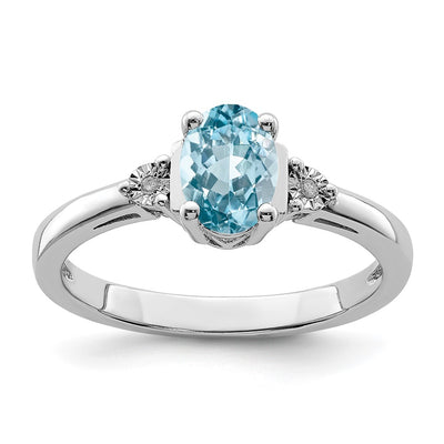 Sterling silver blue topaz ring