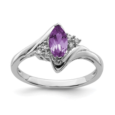 Sterling silver diamond ring