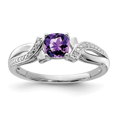 Sterling silver diamond ring