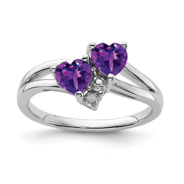 Sterling silver diamond ring