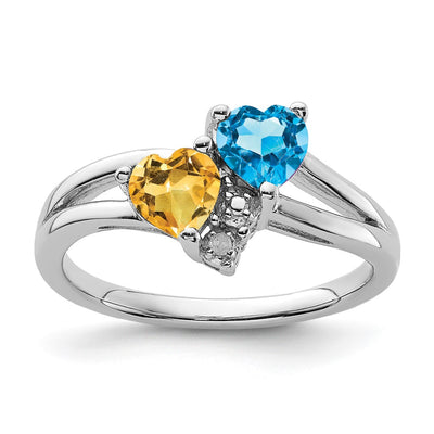 Sterling silver blue topaz ring