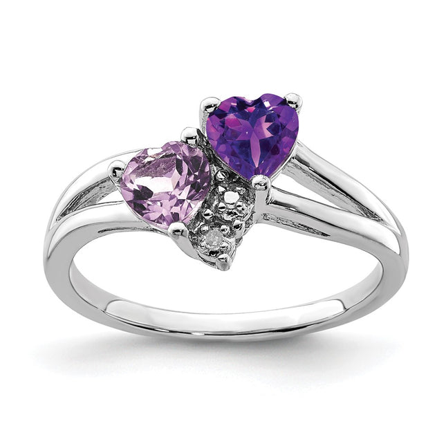 Sterling silver diamond ring