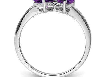 Sterling silver diamond heart ring, alternate view