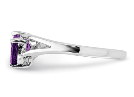 Sterling silver diamond heart ring, further view