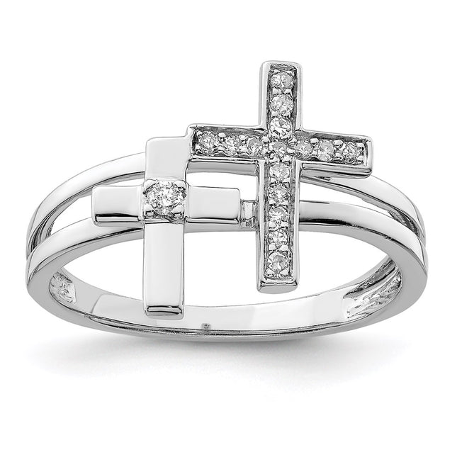 Sterling silver diamond ring