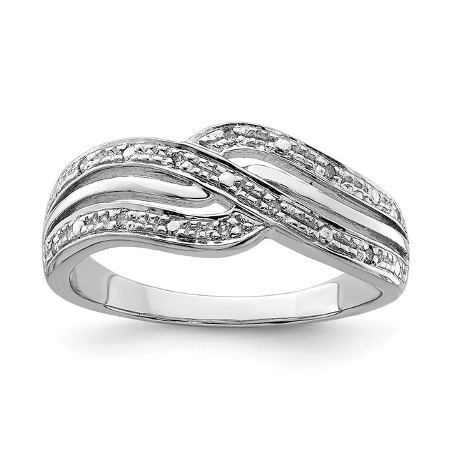 Sterling silver diamond ring