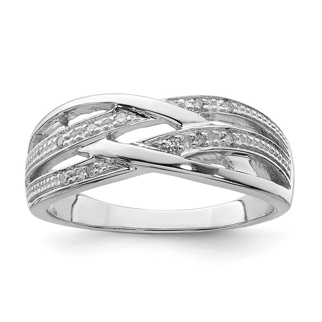 Sterling silver diamond ring
