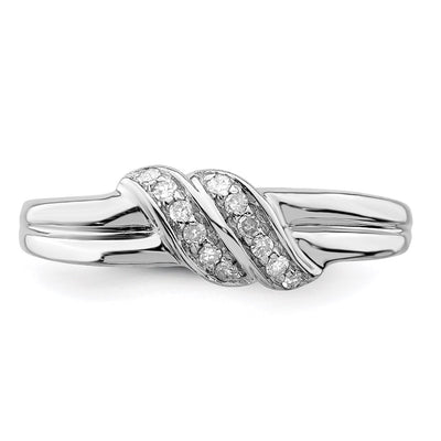 Sterling Silver Rhodium Plated Diamond Ring