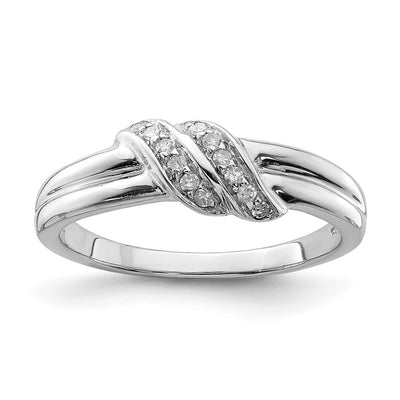 Sterling silver diamond ring