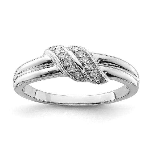 Sterling silver diamond ring