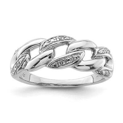 Sterling silver diamond ring