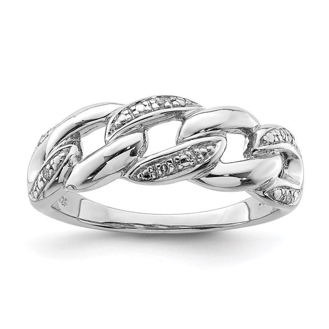 Sterling silver diamond ring