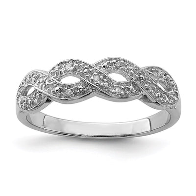 Sterling silver diamond ring