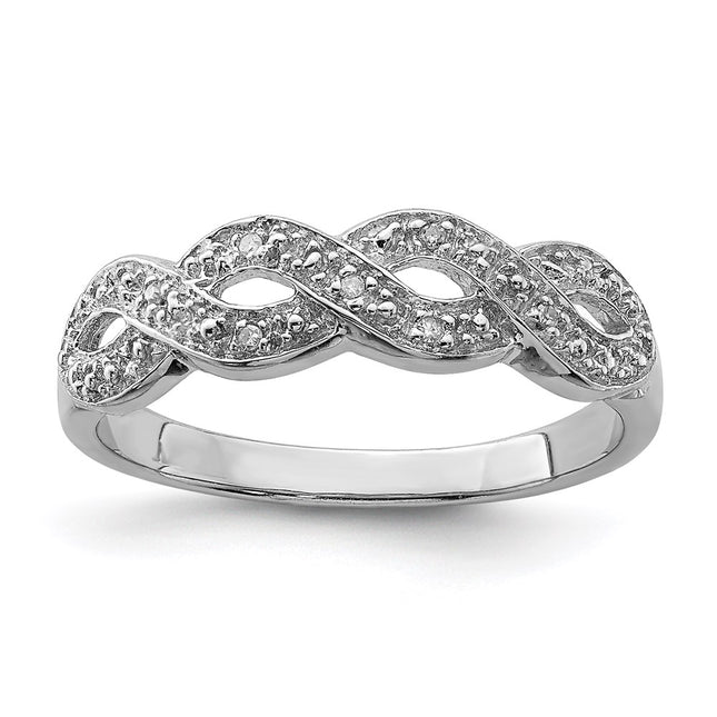 Sterling silver diamond ring