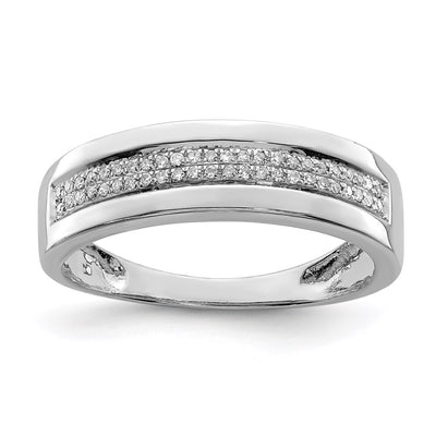 Sterling silver diamond band