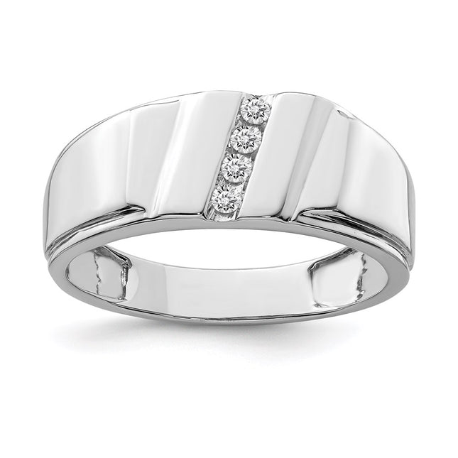 Sterling silver diamond ring