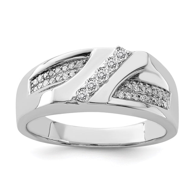 Sterling silver diamond ring