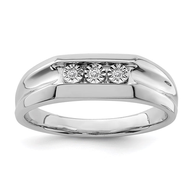 Sterling silver diamond ring
