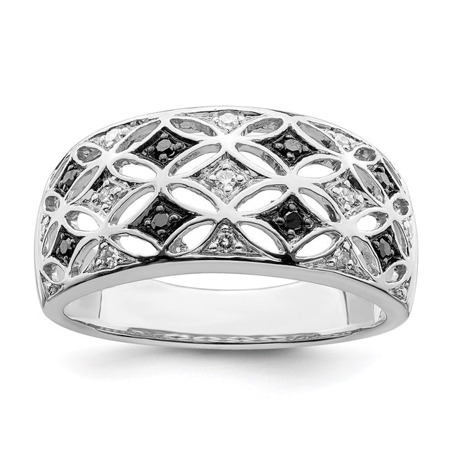 Sterling silver diamond ring