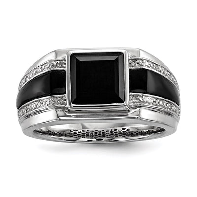 Sterling silver diamond ring