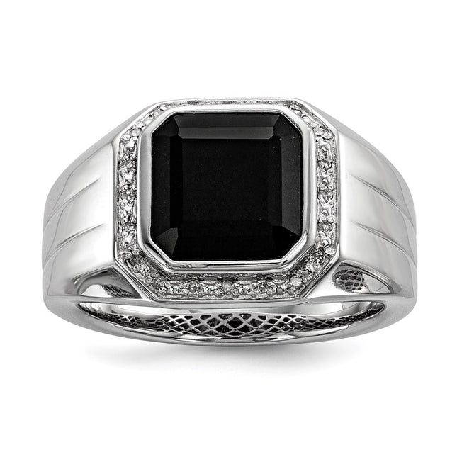 Sterling silver diamond ring