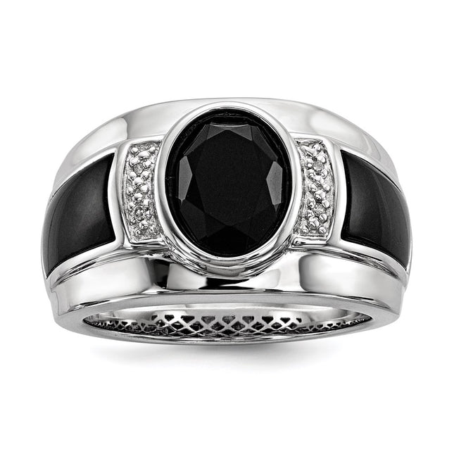 Sterling silver diamond ring