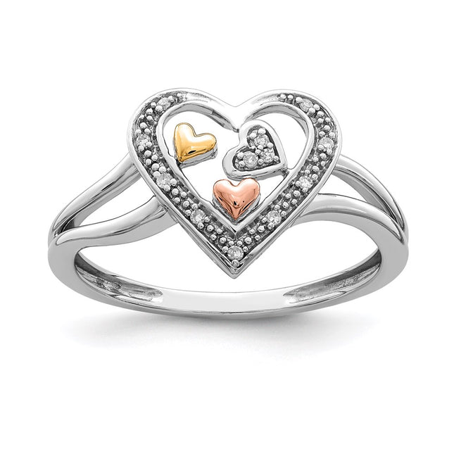 Sterling silver diamond ring