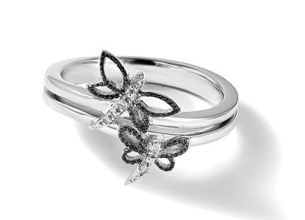 Sterling silver diamond dragonfly ring, additional view