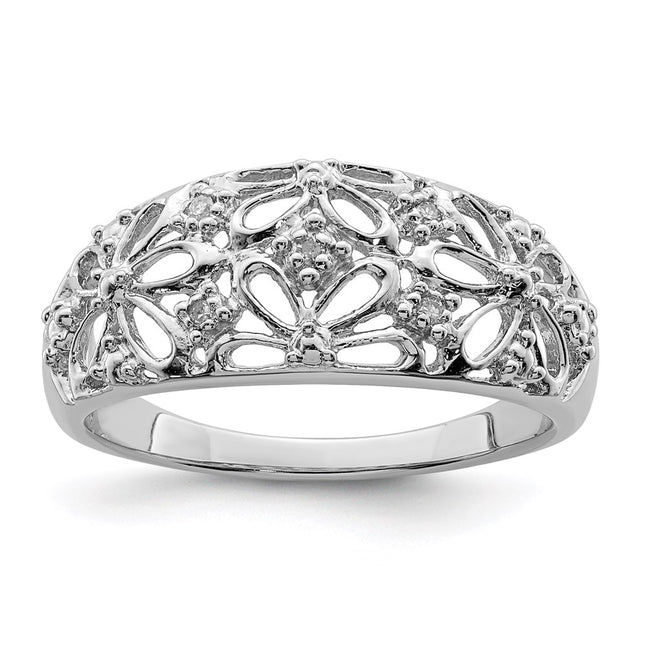 Sterling silver diamond ring