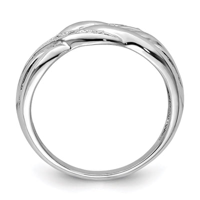 Sterling Silver Rhodium Plated Diamond Ring