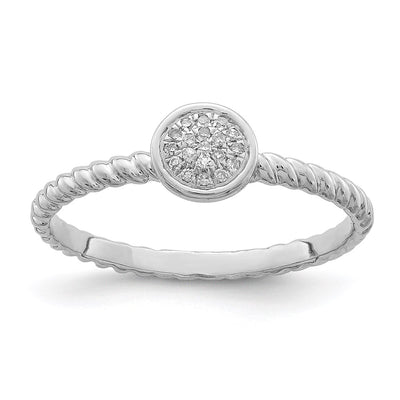 Sterling silver diamond stackable band