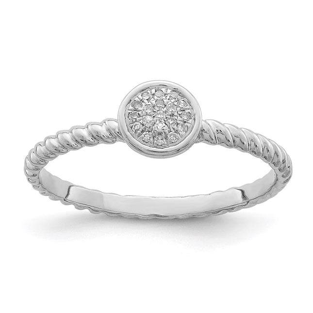 Sterling silver diamond stackable band