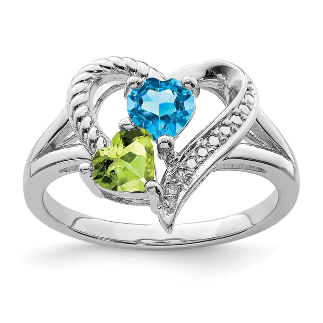 Sterling silver blue topaz ring