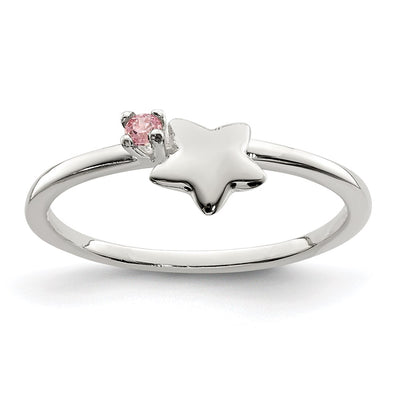 Sterling silver cubic zirconia star ring