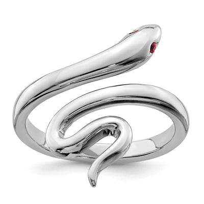 Sterling silver ruby ring, synthetic stone