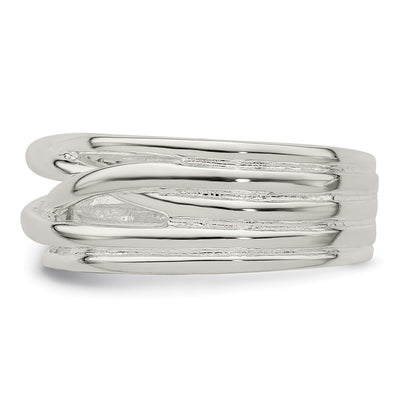 Sterling Silver Polished 5 Band Intersecting Ring