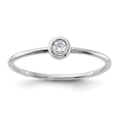 Sterling silver cubic zirconia circle ring