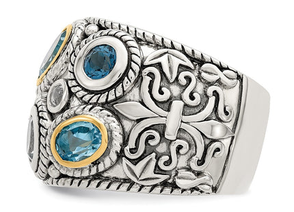 Silver/14k Two-Tone Rings Style QR6304 - Classique Jewelry Inc.