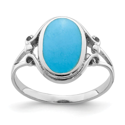 Sterling silver turquoise ring, synthetic stone