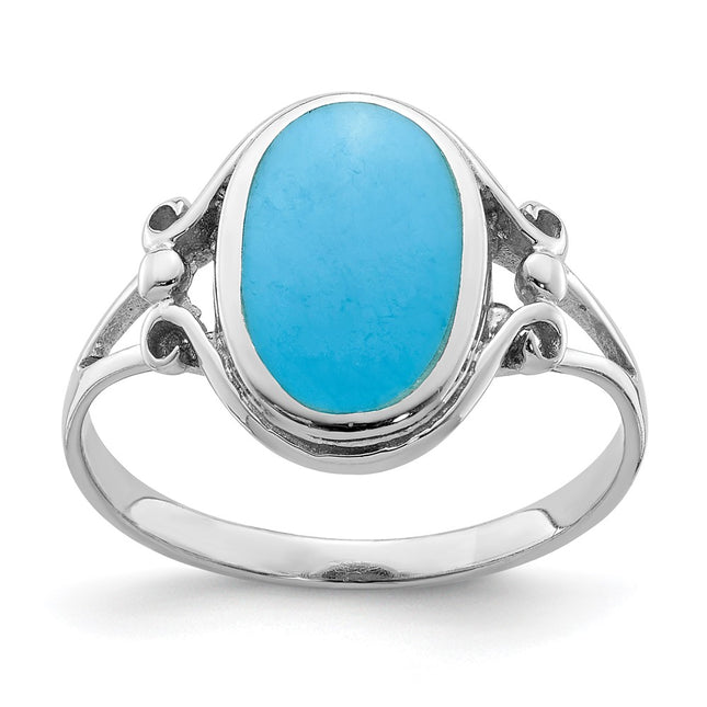 Sterling silver turquoise ring, synthetic stone