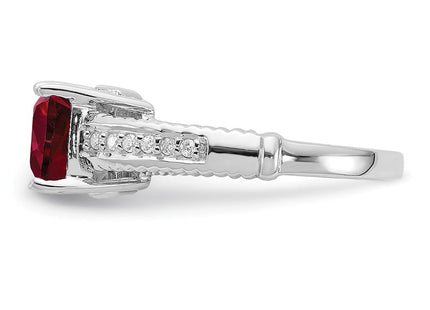 Sterling silver cubic zirconia ring, synthetic stone, another view