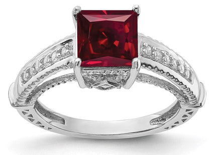 Sterling silver cubic zirconia ring, synthetic stone