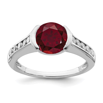 Sterling silver cubic zirconia ring, synthetic stone
