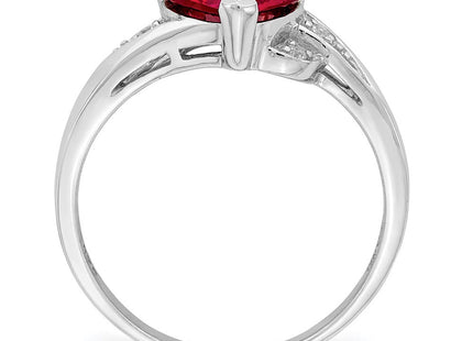 Sterling silver cubic zirconia heart ring, synthetic stone, alternate view
