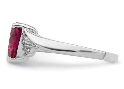 Sterling silver cubic zirconia heart ring, synthetic stone, another view