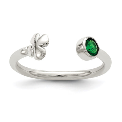 Sterling silver clover ring